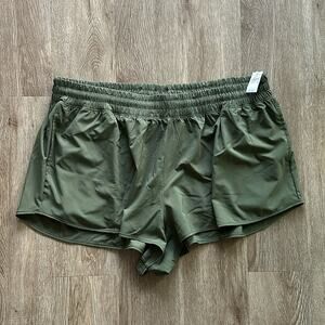 NWT OFFLINE By Aerie Dark Green Low Rise Hot Stuff 2" Shorts XXL
